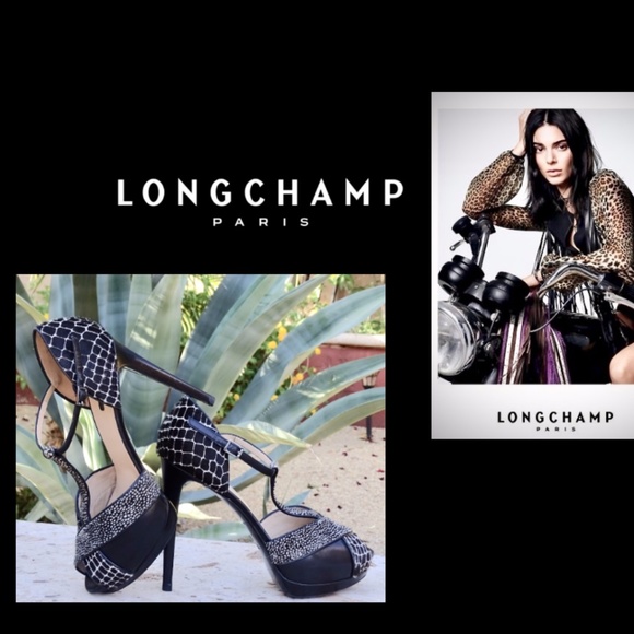 LONGCHAMP, Le Pliage, Calf Hair Peep Toe Platform Heels, Euro 40 / US 9 - Picture 10 of 11